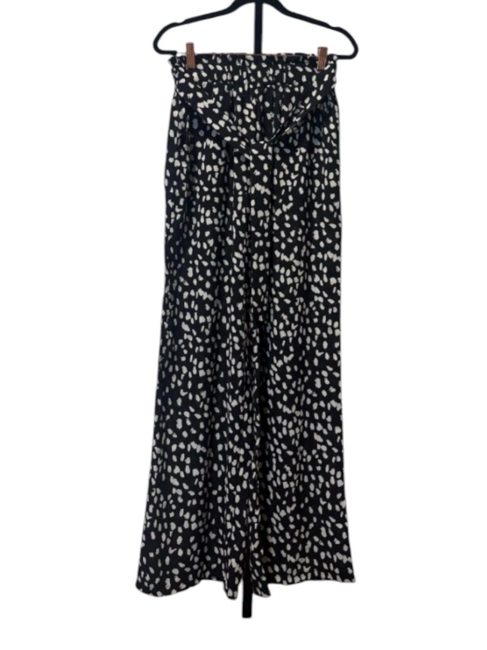 Women’s Black & White Printed Wide-Leg Pants